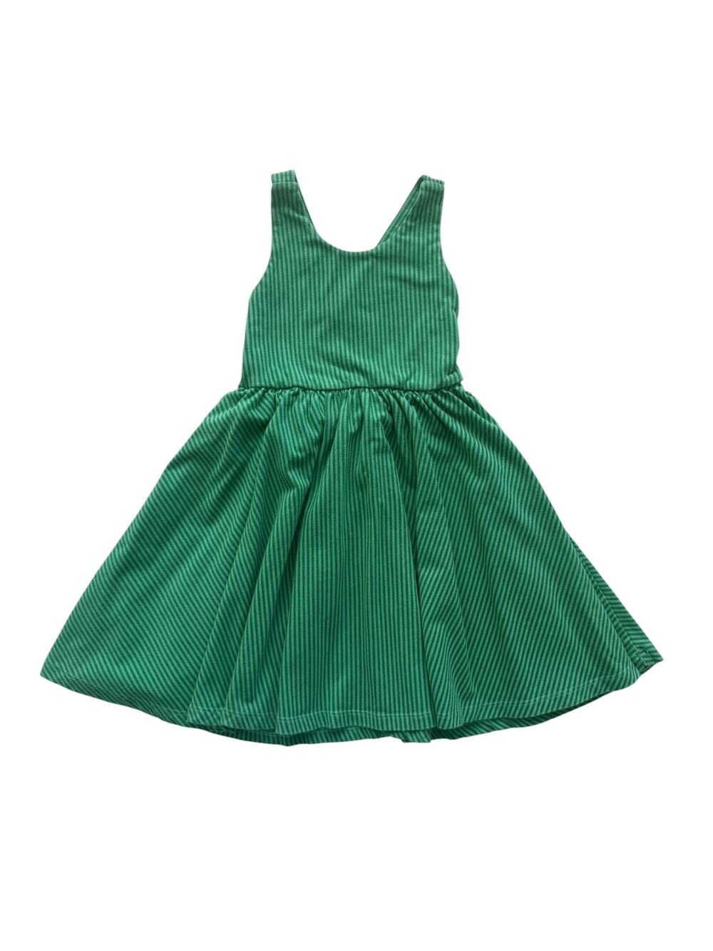 Alice + Ames Green Denim Stripe Pinafore Dress Size 5